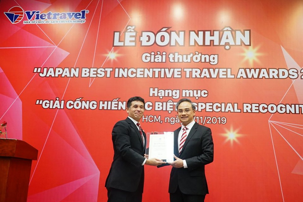 Nhật Bản ghi nhận cống hiến đặc biệt của Vietravel trong khuôn khổ giải thưởng 'Japan Best Incentive Travel Awards 2019'